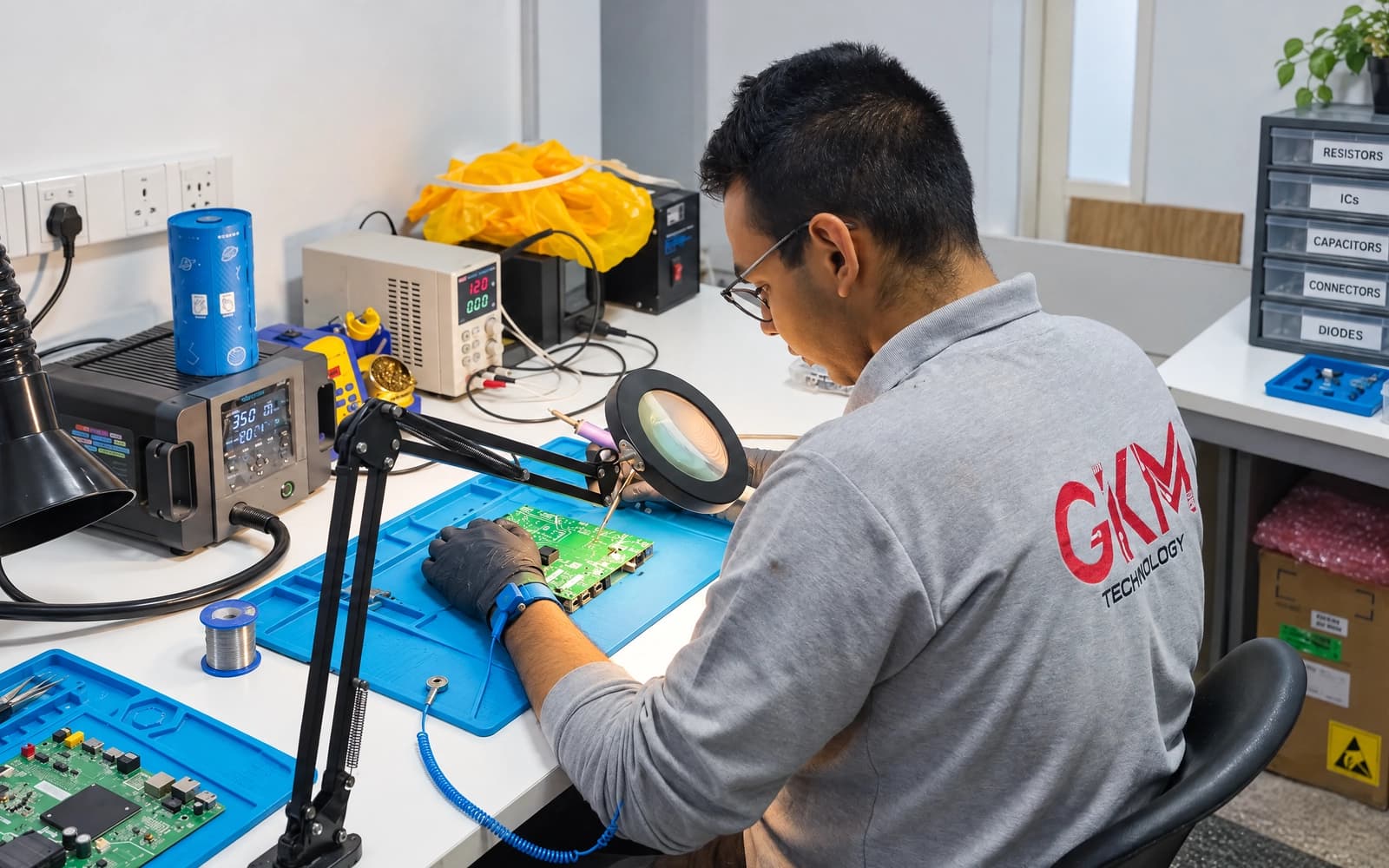 Área antiestática del laboratorio de GKM